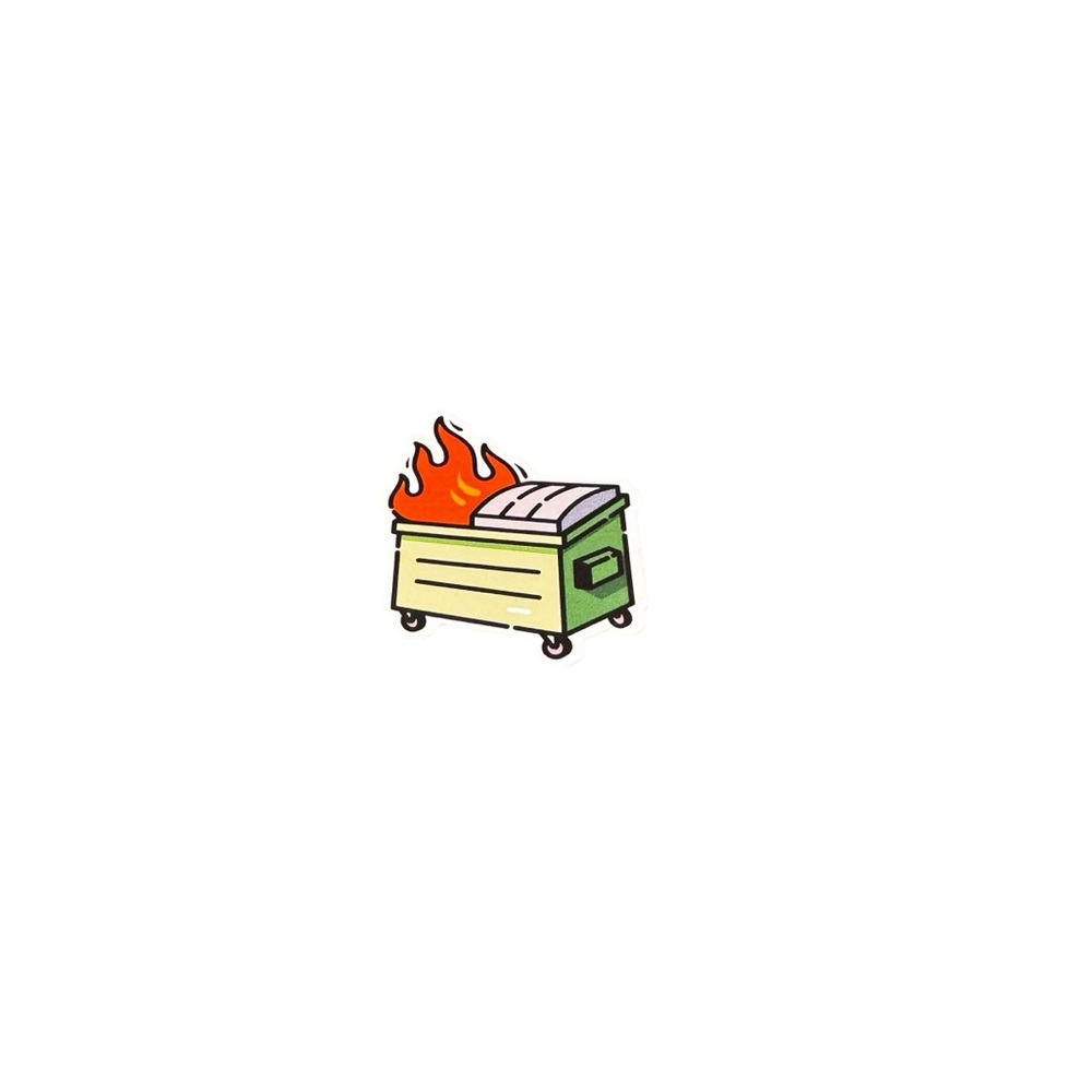 Green and Yellow Dumpster Fire Sticker